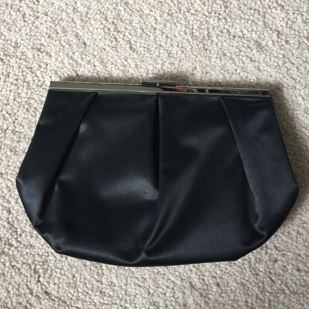 Banana Republic black satin clutch